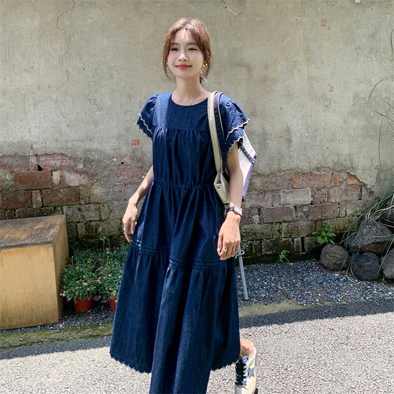 夏季新款纯色长款连衣裙B190-82375-P120-K178,女装连衣裙,一九零
