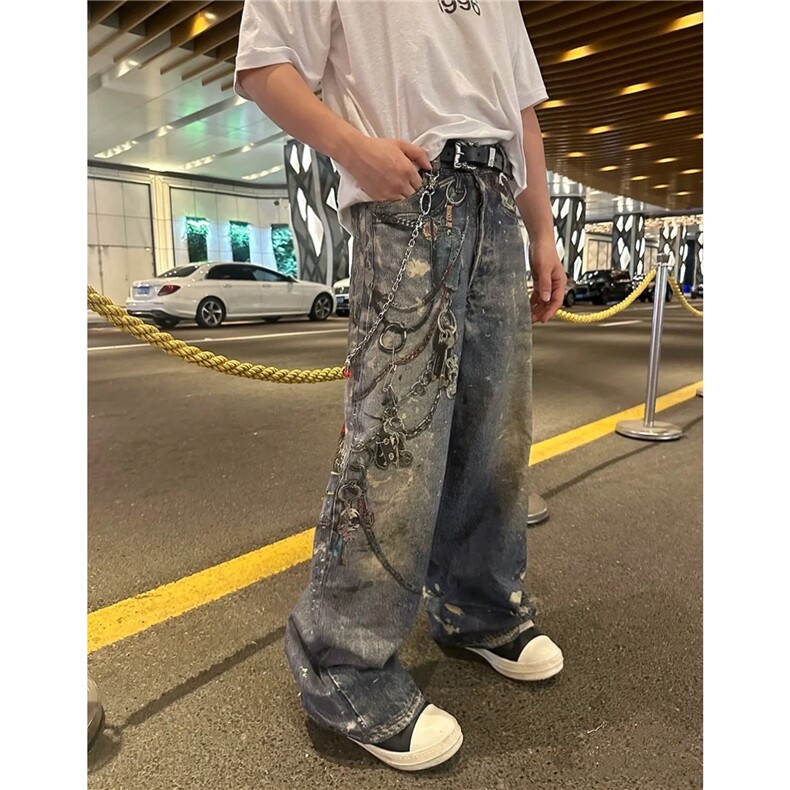 【套图1】903-AK91-特P70【98】S-3XL 印花牛仔裤！4图片