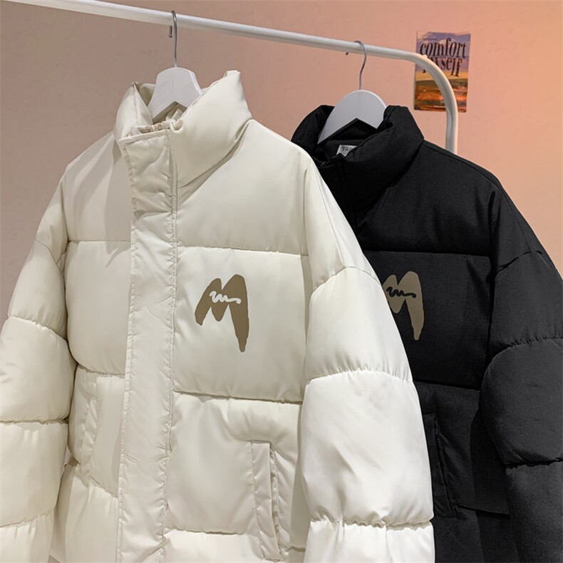 情侣棉衣新款立领面包服M字母棉服棉袄外套3352-P65控98量大有差,男装棉衣,星座207