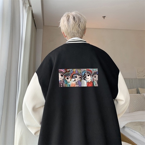 摇粒绒棒球服男大码开衫卫衣男夹克 BF86250-P65图片