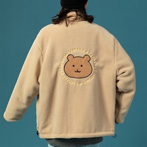 703-Y252 冬季高品质加厚羊羔毛外套格子双面穿毛呢上衣图片