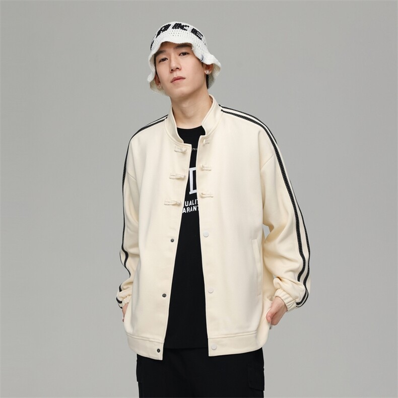 潮小众新中式立领盘扣夹克男秋季宽松痞帅唐装外套潮0666P105，男装夹克，电商A400（原B301）