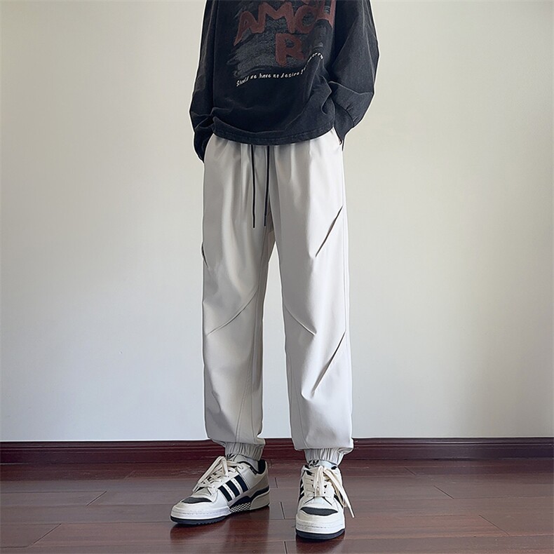 秋季现货宽松纯色束脚垂感休闲裤男DSA157B-K9855-P40,男装休闲裤,电商A157B