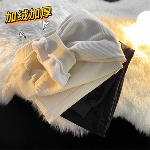 大码S-3XL 秋季加厚灯芯绒束脚直筒休闲裤  K1739-P加绒39 无绒32图片