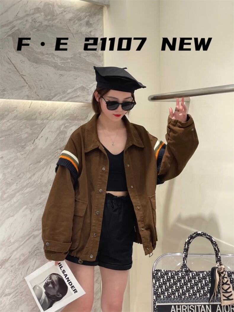 毛线拼接牛仔外套，其它，菲儿