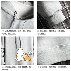 纯棉连帽卫衣男大码运动帽衫宽松薄WY2357-P35加绒款-P40网格，男装卫衣，电商A040A