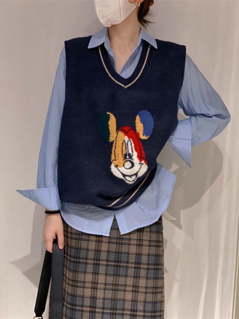 七彩米奇头马甲，女装马甲，驿谷