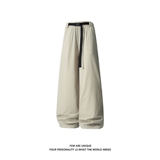 白底冰丝裤子男士夏季潮流宽松直筒百搭休闲西裤-A1045TP45控68，男装西裤，电商B241