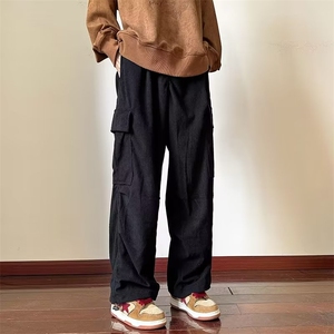 美式复古裤子男小众设计感日系束脚工装裤宽松灯芯绒裤AK9113-p43图片