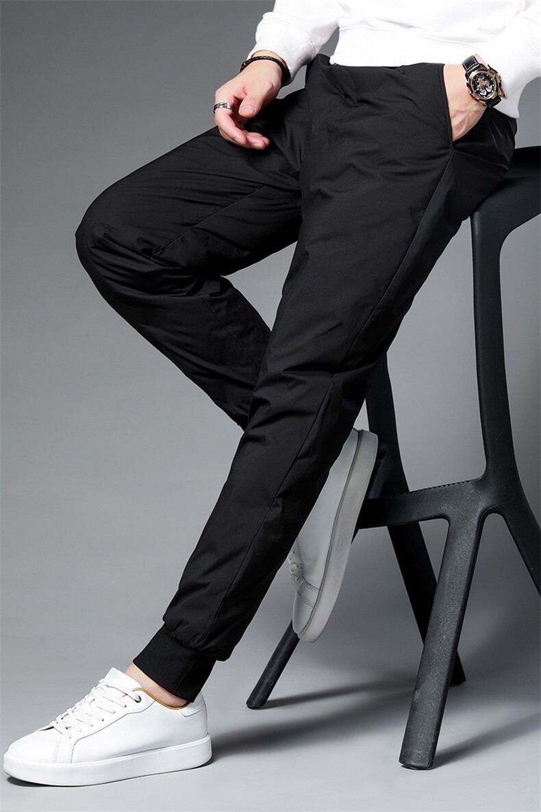 2023新款纯色休闲羽绒男裤白鸭绒中青年男士棉裤ALXB801-P155，男装棉裤，电商B212（原钱塘6029）