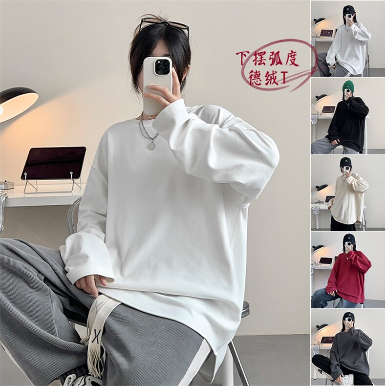 德绒打底T恤D5152-TP25控价39港风情侣可二开女内搭圆领卫衣男,男装卫衣,电商A102-1