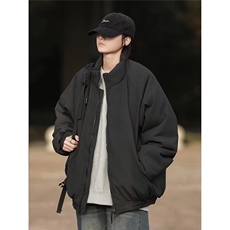 秋冬季加厚宽松简约立领棉服日系复古高级感外套女生棉衣DT03P75，男装棉衣，星座1013-5