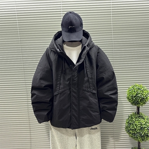 2025新标90白鸭绒短款连帽加厚男羽绒服外套375-P370图片