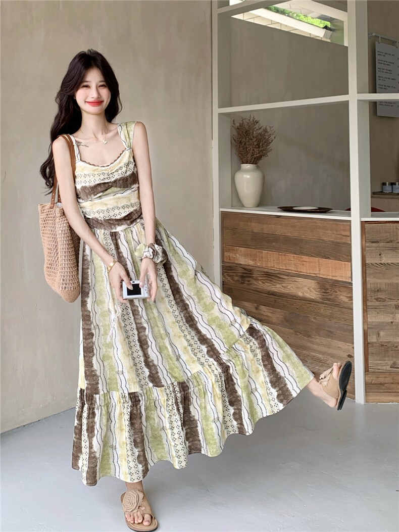 欧货度假风复古连衣裙女2026夏季流行单品新款长裙大方得体的裙子,女装连衣裙,艾米莉亚