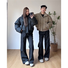 网图25冬季立领PU皮棉服男装短款棉衣外套冬装情侣面包服S526特70，男装棉衣，电商A233-1
