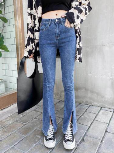 高弹显腿长喇叭裤，其它，迷斯佳绣