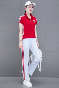 燕颉冰丝运动休闲套装女2024新款广场舞服装洋气夏季跳舞两件套图片