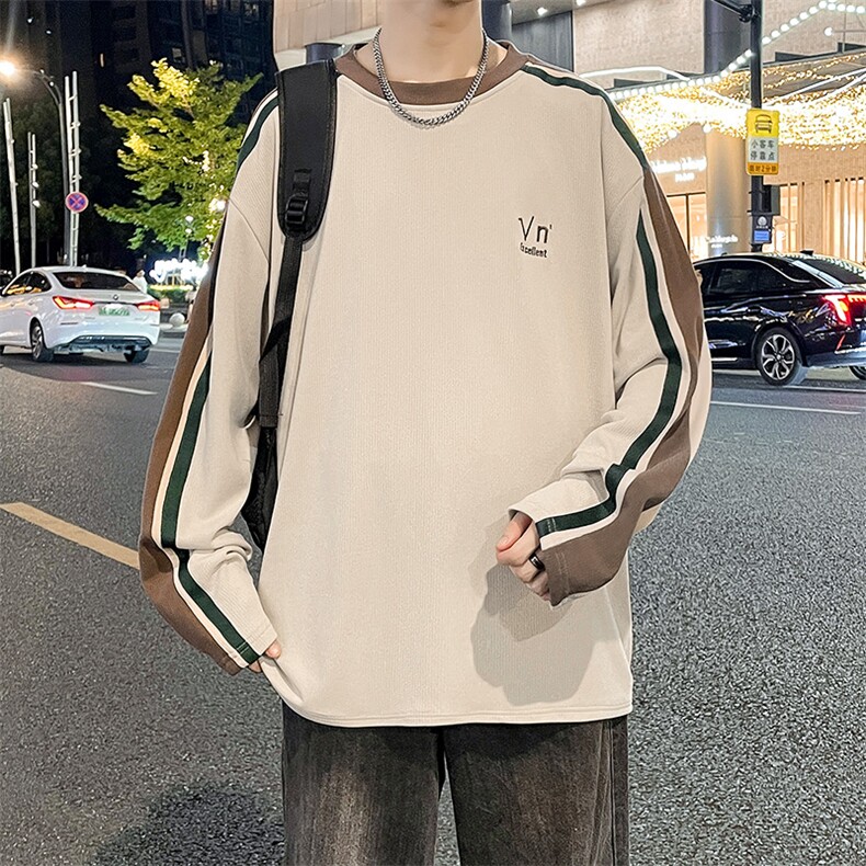 春秋oversize撞色拼卫衣男友风青少年内搭打底衫WY0325-P38,男装卫衣,星座308B-2
