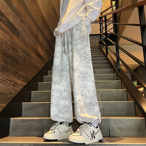 A316-1-K1243特P40 65 秋季2025新款扎染脏脏抽绳直筒裤卫裤图片