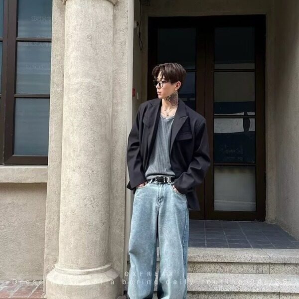 2025春秋季西装外套男韩版高级感西服简约帅气韩系上衣潮,男装西服,星座506A