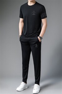 冰丝短袖男士夏季薄款套装2022男装免烫宽松休闲商务三件套衣服图片