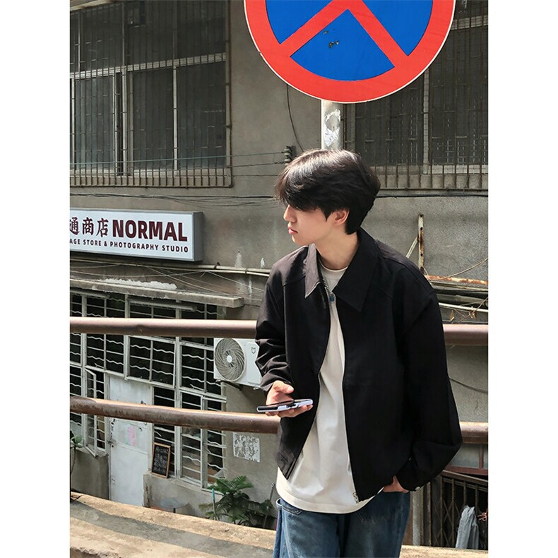 特P80无差价新款拉链时尚简约夹克外套-HJ5503港风街头,男装夹克,电商A003