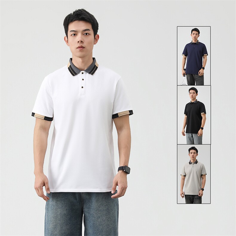 P003短袖男夏新撞色领潮流半袖休闲透气高级翻领polo衫T恤衫大码，男装T恤，星座115A(原星座507）