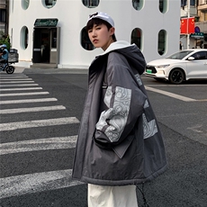 冬装新品连帽印花羊羔毛棉衣棉服XZ203-MY82-P138，男装棉衣，星座203