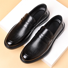 夏季时尚一脚蹬皮鞋男镂空套脚透气韩版豆豆鞋，男鞋皮鞋，电商A223