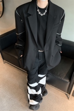 潮牌高级感小西装男秋小众拉链装饰设计感西服XZ514-2-24243-P118，男装西服套装，星座514-2(原B239)