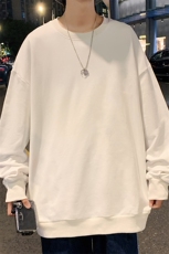 S6099-P28加绒款-P33秋季圆领卫衣男大码韩版宽松长袖外套，男装卫衣，电商A040
