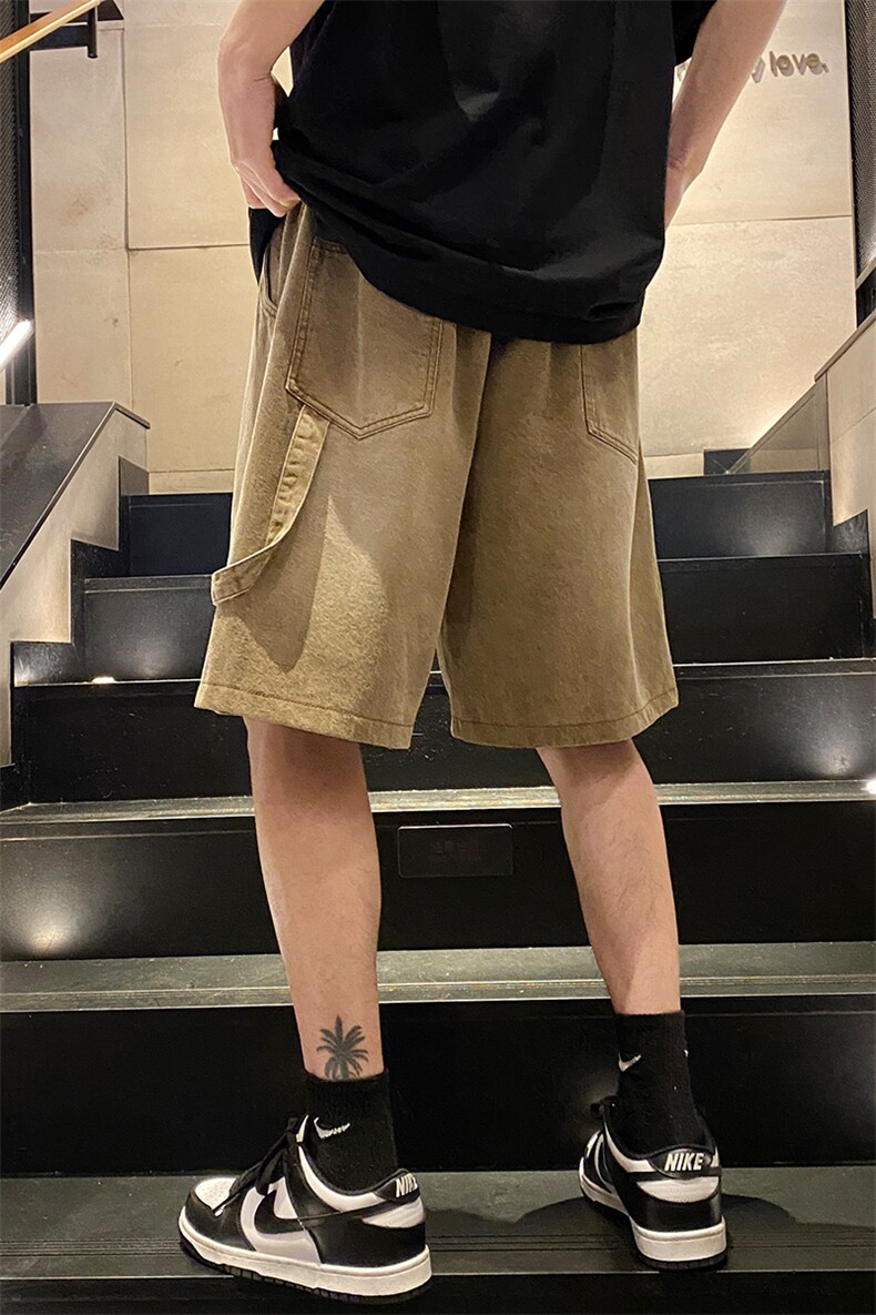 2024夏季新款港风水洗做旧牛仔短裤五分裤DK2312-P55,男装休闲裤,星座914-3