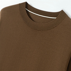 2025年秋季套头撞色袖圆领时尚百搭通勤简约休闲，男装羊毛衫，朝思纯山羊绒