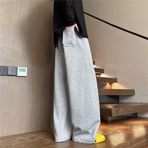 1506-1/KY721优质先生加绒/P39藏青色加绒弯刀卫裤男冬直筒阔腿裤图片