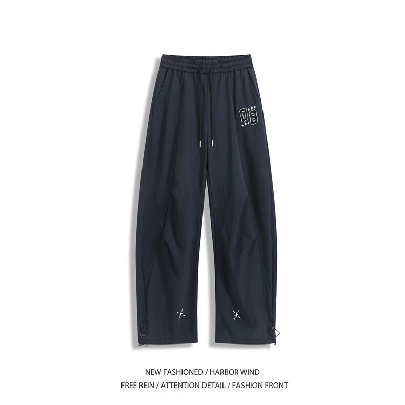 抖音品质夏季新款褶皱设计速干宽松休闲裤B315-K25564-特p35控68,男装休闲裤,电商B315