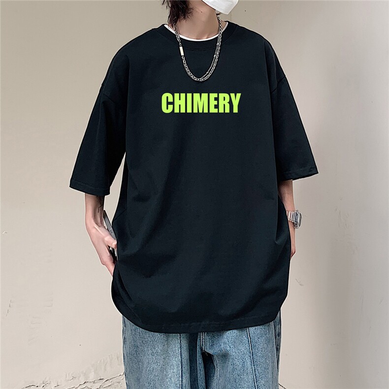 230克重磅质感纯棉抖音港风男落肩短袖T恤T2020P30控48，男装T恤，星座225-5