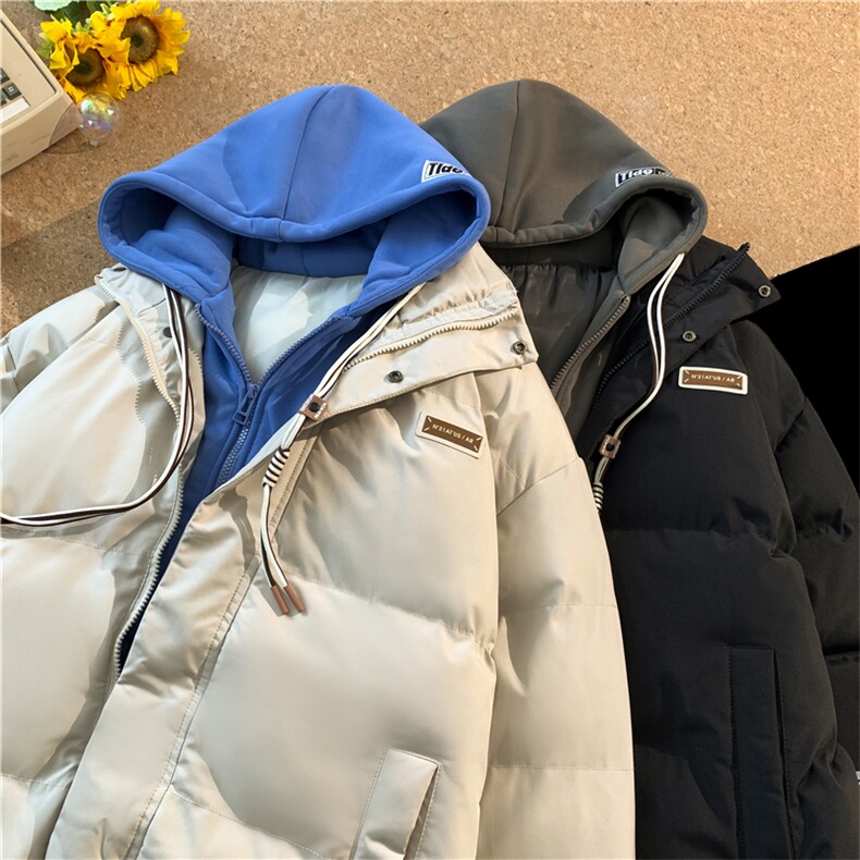 假两件加厚加绒情侣款百搭面包服棉衣715-6-MF100P118（控148）,男装棉衣,星座715-6