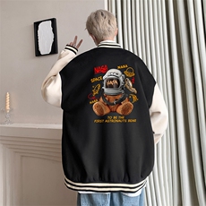 摇粒绒棒球服男大码开衫卫衣男夹克BF86281-P65，男装夹克，电商A040