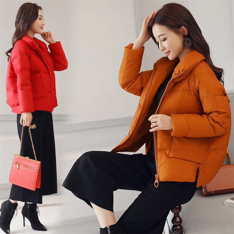 2023冬季新款面包服大口袋拉链手塞棉短款休闲棉服,女装棉衣/棉服,乐吉娜
