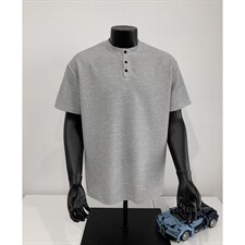 现货特批250克男装夏季新款宽松短袖T恤夏装亨利领打底衫S398P16，男装T恤，电商A233-1