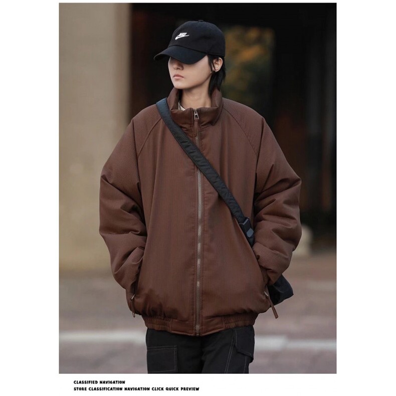加绒加厚冬男立领棉衣灯芯绒保暖棉袄面包服外套MY9050P75,男装棉衣,星座1013-1