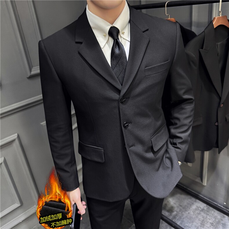 冬季加厚加绒保暖~高级感西装套装男士西服三件套SJT3001-P265,男装西服套装,电商A213