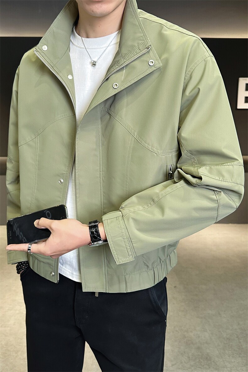 春季新款夹克外套男纯色立领三色夹克B321-20253,男装夹克,电商B321-1