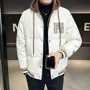 2025新款男羽绒服冬季连帽假两件外套 微阔版型B240-YR8069-P215图片