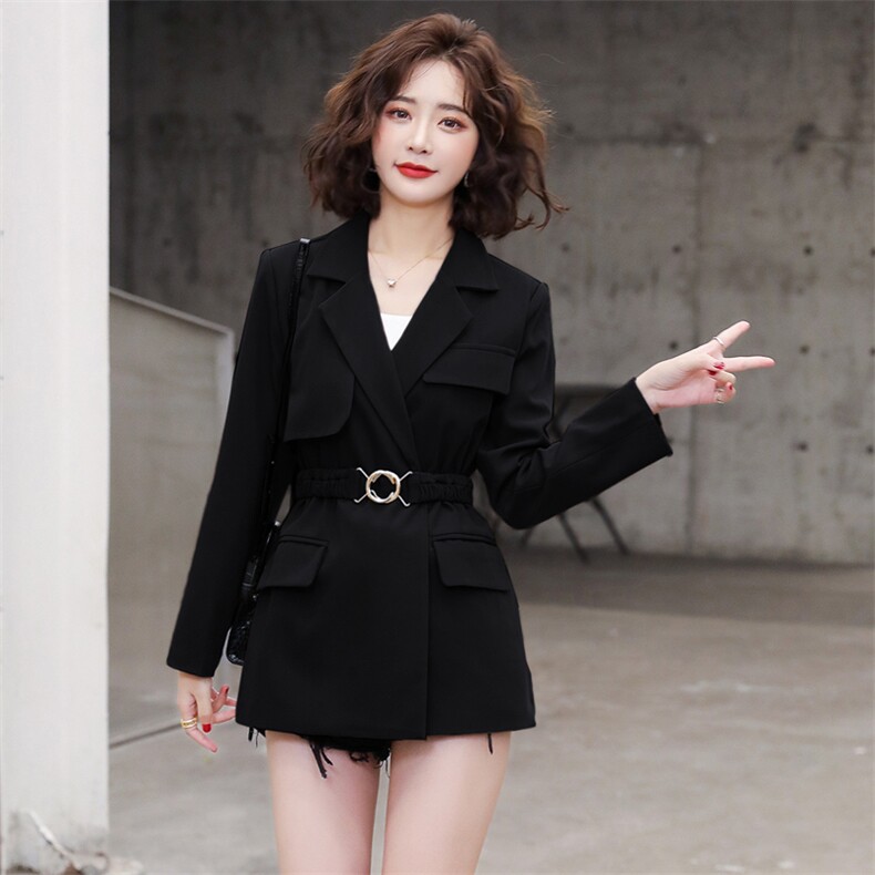 2022春款纯色收腰小西装外套女韩版收腰英伦风西服时尚港味上衣，女装西装，瑶迪依秀
