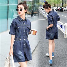 2022韩版新品时尚牛仔连体裤连体短裤，女装连体裤，钱塘布衣