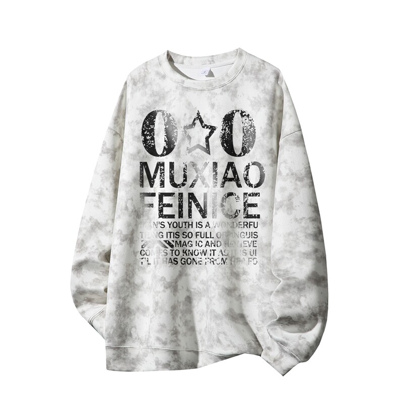 得物供货、重磅420克现货麂皮绒扎染卫衣HD019-1-LY25132ZR-P35，男装卫衣，电商019-1