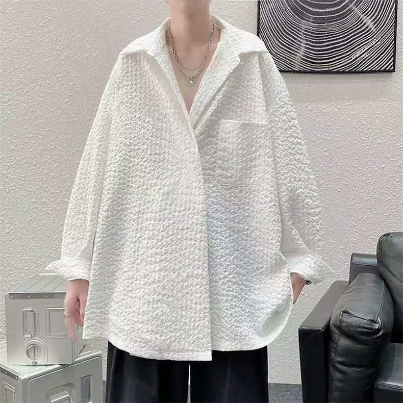 C70-P32高级感炸街衬衫男女款设计感小众ins痞帅,男装衬衫,电商B323A