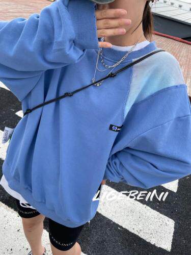 秋季拼接扎染卫衣，女装卫衣/绒衫，郦歌贝妮