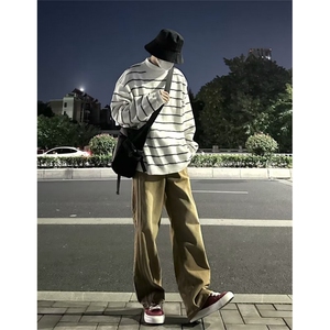 美式圆领毛衣男慵懒风休闲针织衫 M8822 P48图片